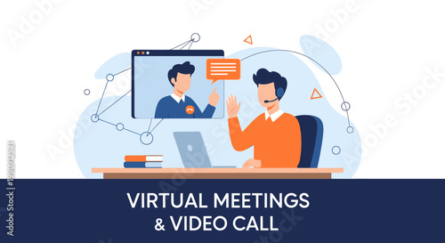 Virtual Meetings and Video Call Concept: People Connecting Online