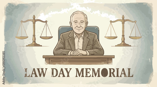 Law Professional Portrait with Scales of Justice Representing Wisdom and Legal Authority