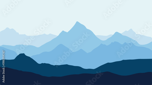 Mountains rise in a Nature Background