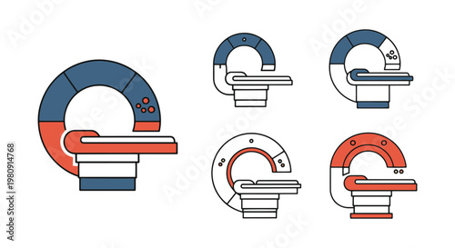 MRI Magnet Line art vector abstract simple shape illustration