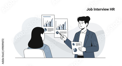 Job Interview HR Meeting with Charts and Graphs