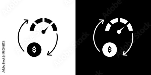 Cashflow Icon Sheet Black And White