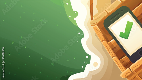 Online Checkout Confirmation Scene Vector Illustr