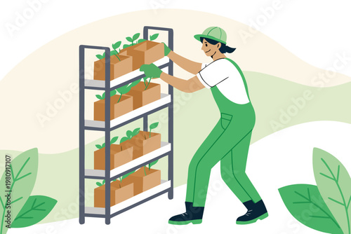 Canvas Print Packaging Organic Labels Scene Vector Illustratio