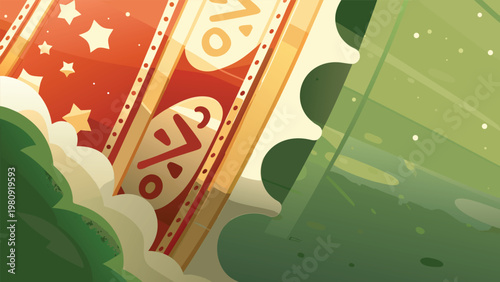 Price Tag Close up Scene Vector Illustration of b