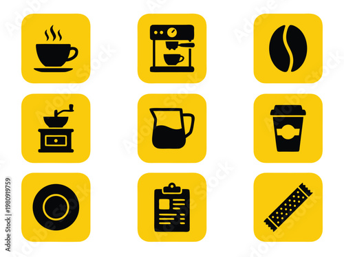 Coffee Icons Set.