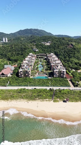 Beach, Ocean and City Skyline Surrounded by Nature
