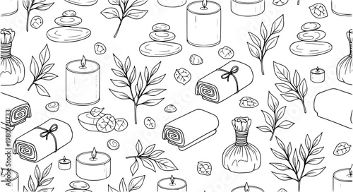 Spa Pattern Vector – Seamless Wellness Background Design