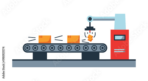 Product Fabrication Line art abstract vector illustration design