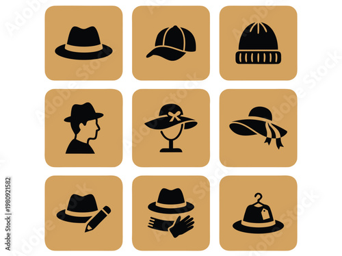 Collection of Hat Icons.