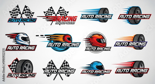 Collection of Auto Racing Logos and Emblems.