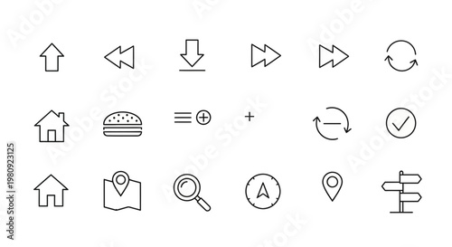 Collection of web navigation icons.