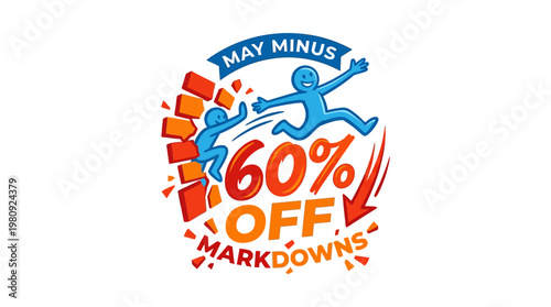 May Minus 60% Off Markdowns Sale Graphic