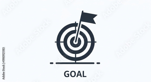 Target with flag representing goal achievement and success.