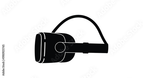 A striking black silhouette of virtual reality goggles modern technology silhouette