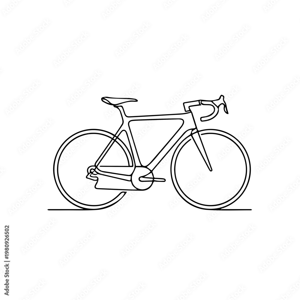 Obraz premium A minimalist line art depiction of a sleek road bicycle, embodying speed and design