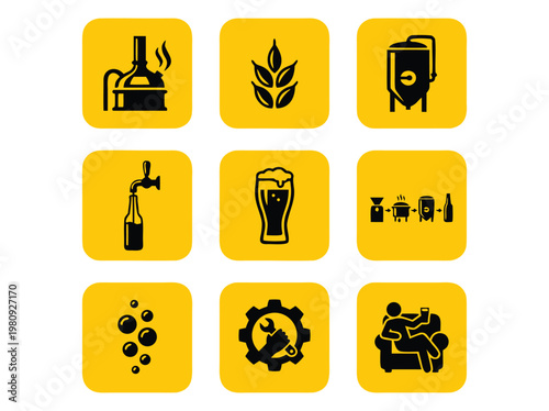 Brewery Icons Set.