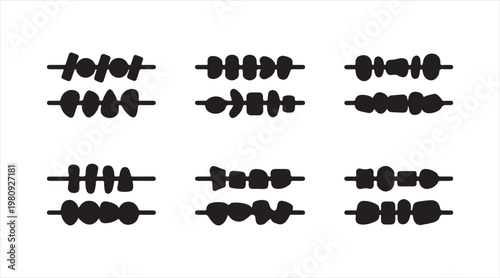 Minimal data sorting and filtering icons set with horizontal bar arrangement symbols