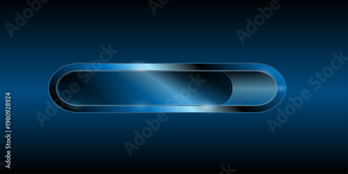 UI buttons pack. Minimal futuristic info box button with rounded edges and blue metallic gradient. Ideal for notifications, tooltips and system messages. 