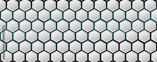 White 3d hexagonal technology vector abstract background. Blue bright energy flashes under hexagon in modern technology futuristic background vector illustration.