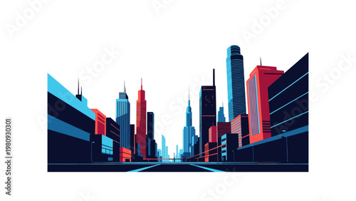 City Skyline with Modern Skyscrapers.