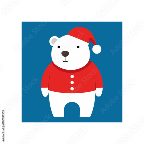 Polar Bear Christmas Outfit SVG Illustration