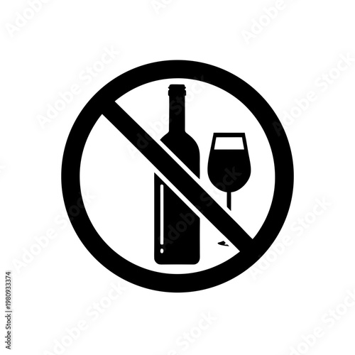 No Alcohol Prohibition Sign SVG Icon