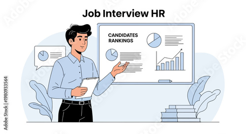 HR Manager Presents Candidate Rankings with Charts and Graphs