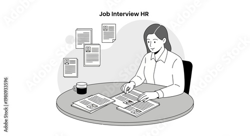 HR Manager Reviewing Resumes for Job Interview