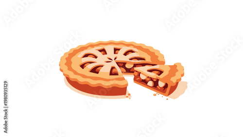 Delicious orange marmalade tart dessert.