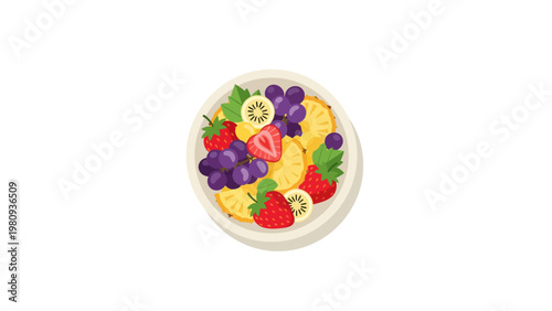 Fresh Fruit Mix in Bowl.