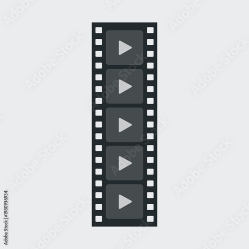 Film Reel Icon: A minimalist graphic showcases a vertical film reel, evoking the essence of cinema. It's a simple, versatile design, perfect for digital content.