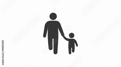 Father and child walking hand-in-hand, symbol of family love and connection, representing guidance and companionship
