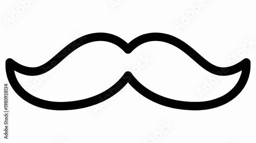 A simple, stylized black outline of a mustache, perfect for graphic design and creative projects