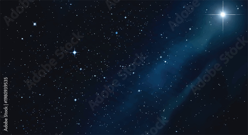 Deep space scene with numerous stars and a bright comet trail sci fi universe astronomy celestial abstract background illustration exploration spacecraft atmosphere visualization artistic