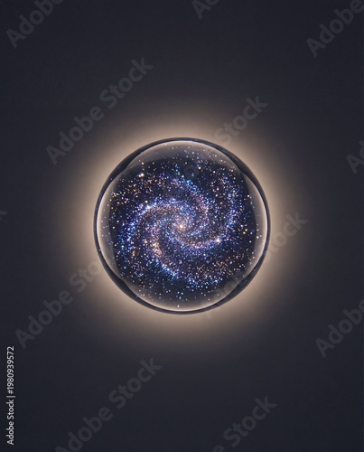 Abstract galaxy view with cosmic spiral in dark space background