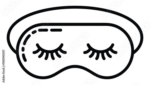 Sleep mask icon with eyelashes illustration