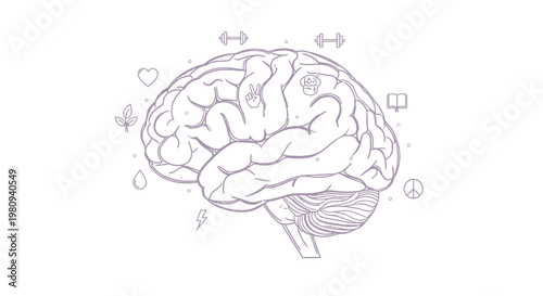 Brain with creative thinking concept.