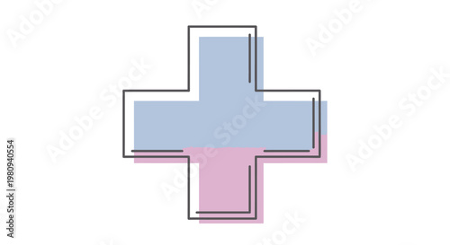 Colorful Plus Sign Icon Symbol.