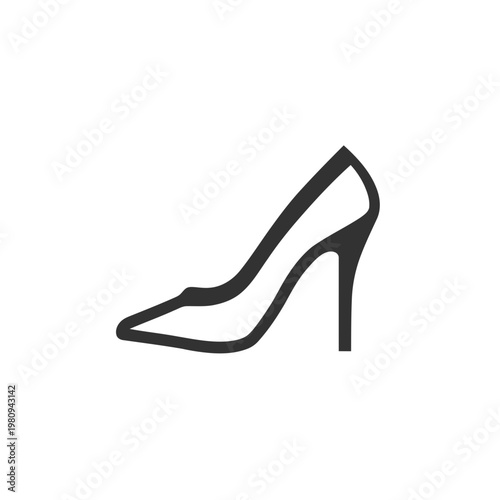 A sleek high-heeled shoe illustration showcases fashion and elegance