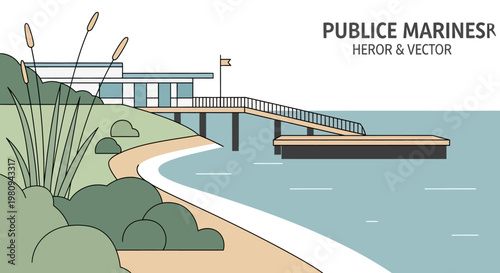 Vector illustration of a pier.