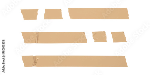 Set of adhesive masking tape strips for scrapbooking and paper collage design projects vector illustration