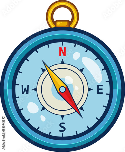 compass classic navigation vibrant colors isolated elements vector icon template flat design illustration