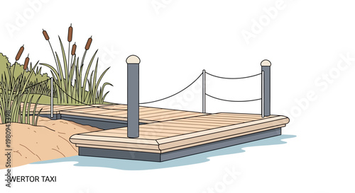 Wooden Dock on Calm Water Surface.