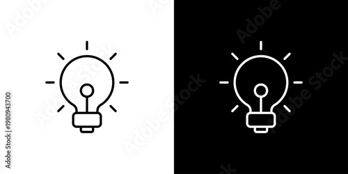Lightbulb Icon Sheet Black And White
