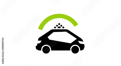 Black car with rain falling.