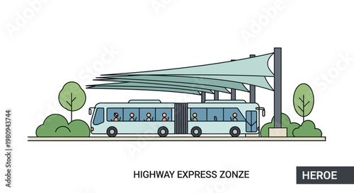 Blue Bus Under Shelter Structure.