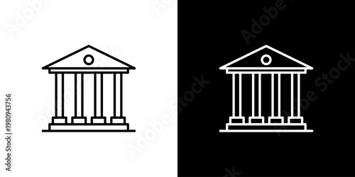 Bank Icon Sheet Black And White