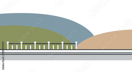 Fence on a Hill Side.