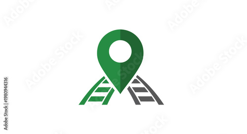 Green Location Pin Icon Symbol.